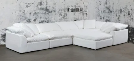 Puff Slipcover 6-pc. Sectional in White by Sunset Trading