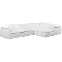 Puff Slipcover 6-pc. Sectional in White by Sunset Trading