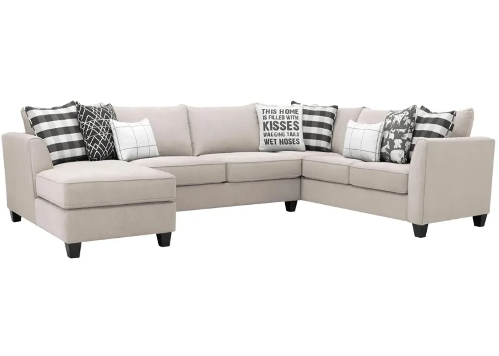 Daine 3-pc. Sectional Sofa w/ Full Sleeper in Popstitch Shell by Fusion Furniture