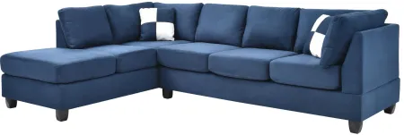 Malone 2-pc. Reversible Sectional Sofa in Navy Blue by Glory Furniture