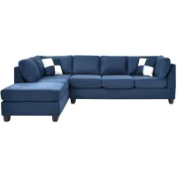 Malone 2-pc. Reversible Sectional Sofa in Navy Blue by Glory Furniture
