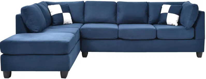 Malone 2pc. Reversible Sectional Sofa in Navy Blue by Glory Furniture