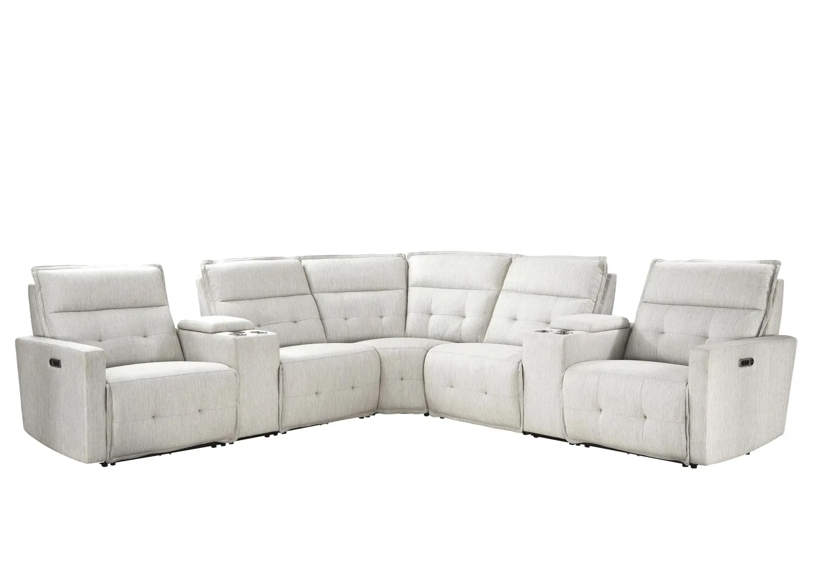 Fitch 7-pc. Power Reclining Sectional in White by Homelegance