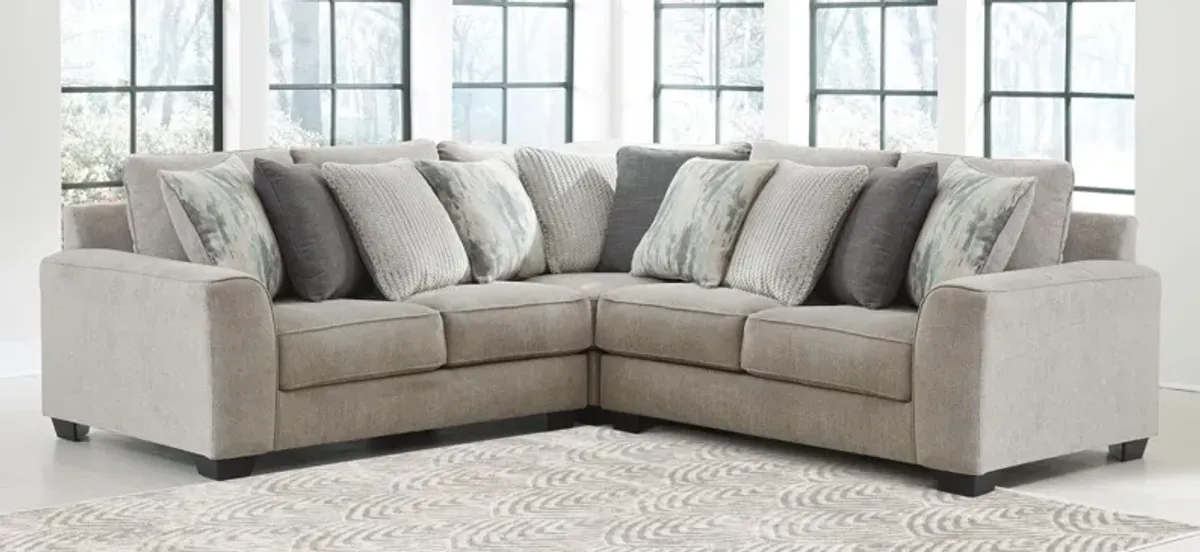 Ardsley 3-pc. Sectional in Pewter by Ashley Furniture