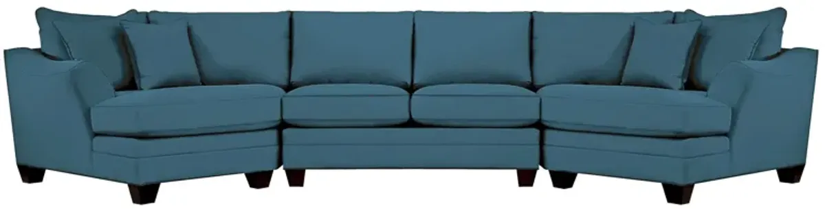 Foresthill 3-pc. Symmetrical Cuddler Sectional Sofa in Suede So Soft Lagoon by H.M. Richards