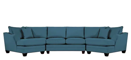 Foresthill 3-pc. Symmetrical Cuddler Sectional Sofa in Suede So Soft Lagoon by H.M. Richards