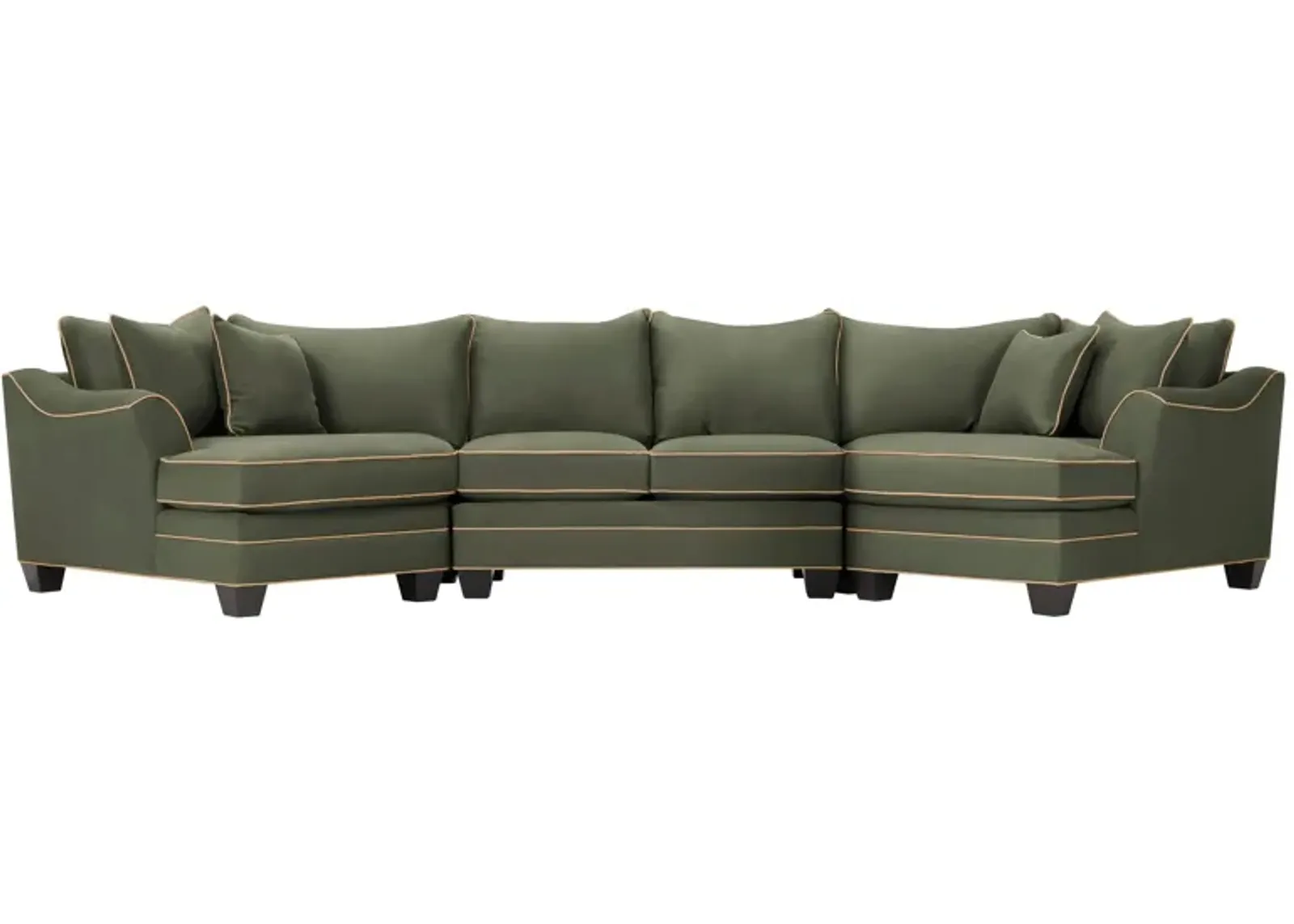 Foresthill 3-pc. Symmetrical Cuddler Sectional Sofa in Suede So Soft Pine/Khaki by H.M. Richards