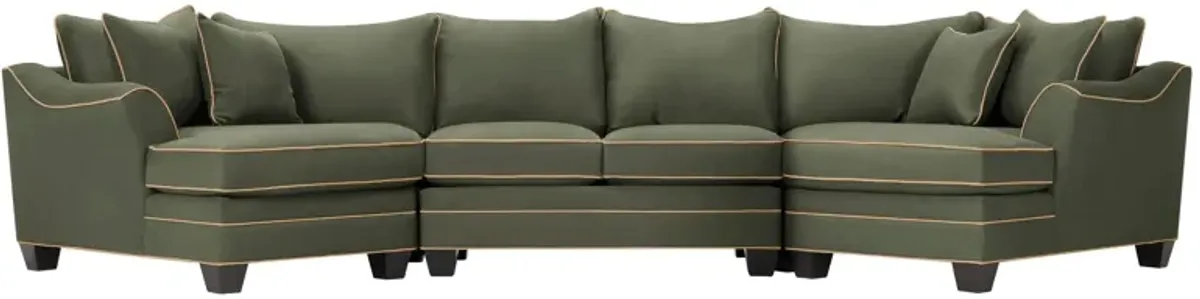 Foresthill 3-pc. Symmetrical Cuddler Sectional Sofa in Suede So Soft Pine/Khaki by H.M. Richards