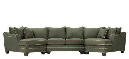 Foresthill 3-pc. Symmetrical Cuddler Sectional Sofa in Suede So Soft Pine/Khaki by H.M. Richards