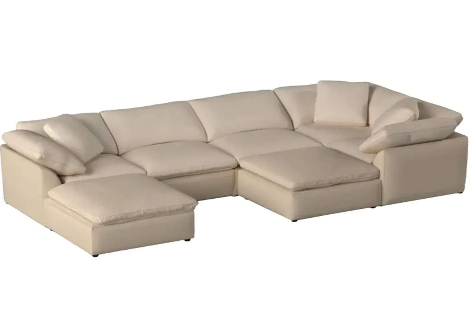 Puff Slipcover 7-pc. Sectional in Tan by Sunset Trading