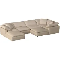 Puff Slipcover 7-pc. Sectional in Tan by Sunset Trading