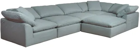 Puff Slipcover 6-pc. Sectional in Ocean Blue by Sunset Trading