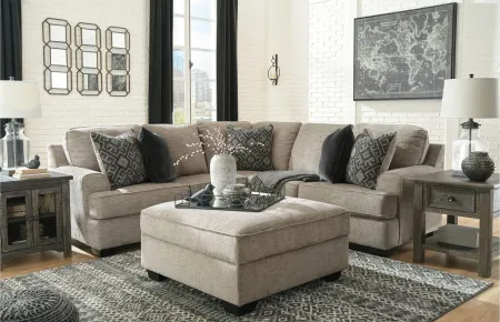 Bovarian 2-Piece Sectional with Ottoman in Stone by Ashley Furniture