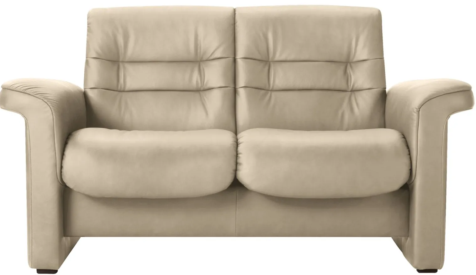 Stressless Sapphire Leather Reclining Low-Back Loveseat in Paloma Light Grey by Stressless