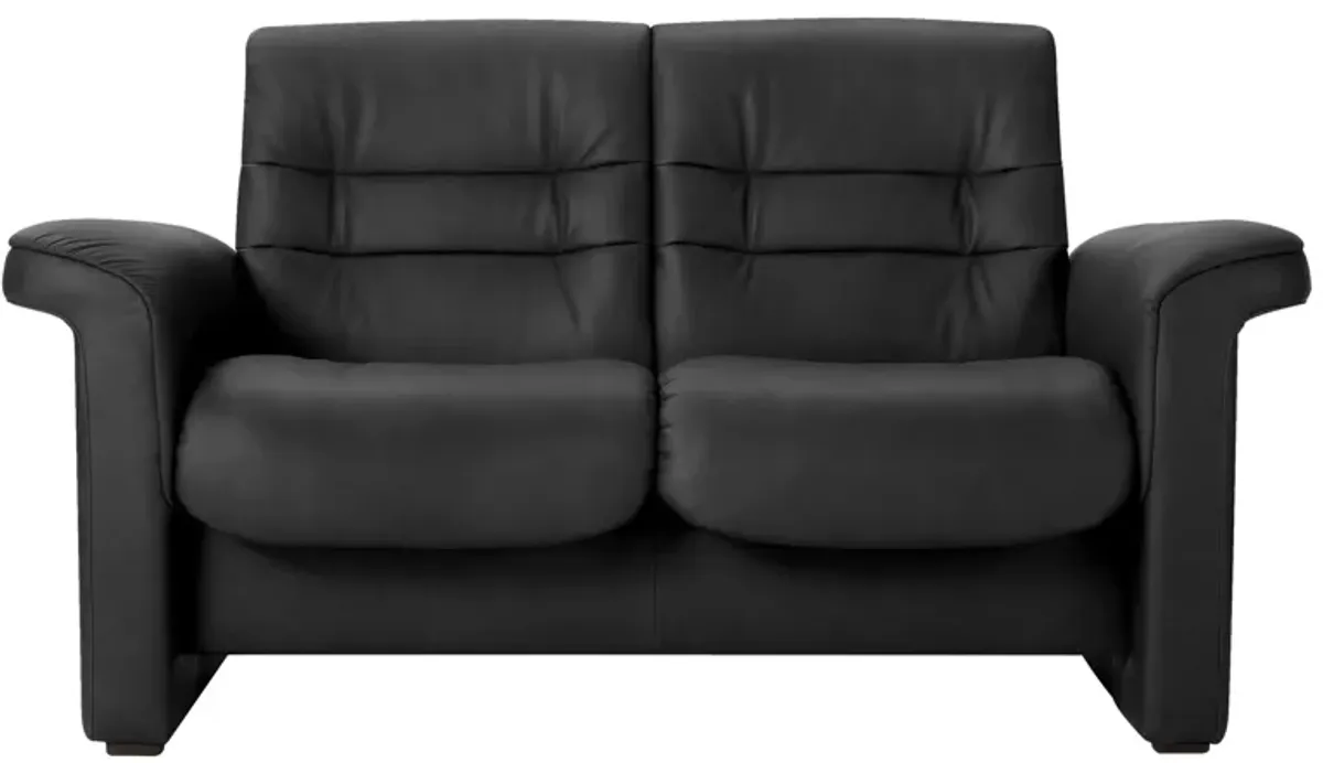 Stressless Sapphire Leather Reclining Low-Back Loveseat in Paloma Rock by Stressless