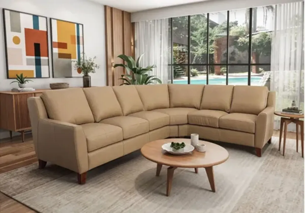 Pavia 2-pc. Sectional in Denver Fawn by Omnia Leather