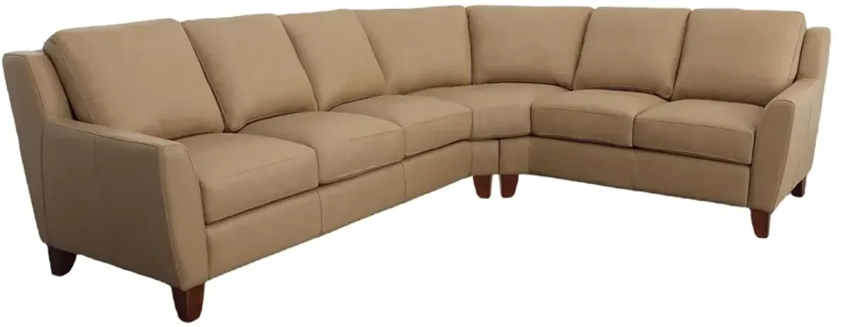 Pavia 2-pc. Sectional in Denver Fawn by Omnia Leather