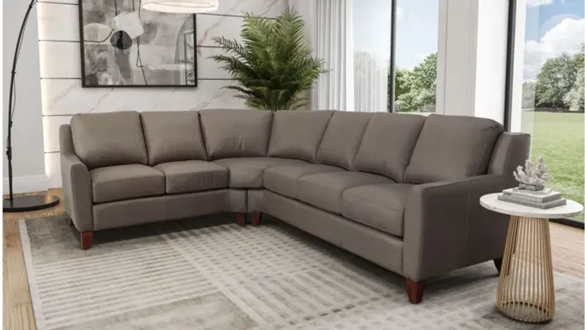 Pavia 2-pc. Sectional in Denver Dove by Omnia Leather