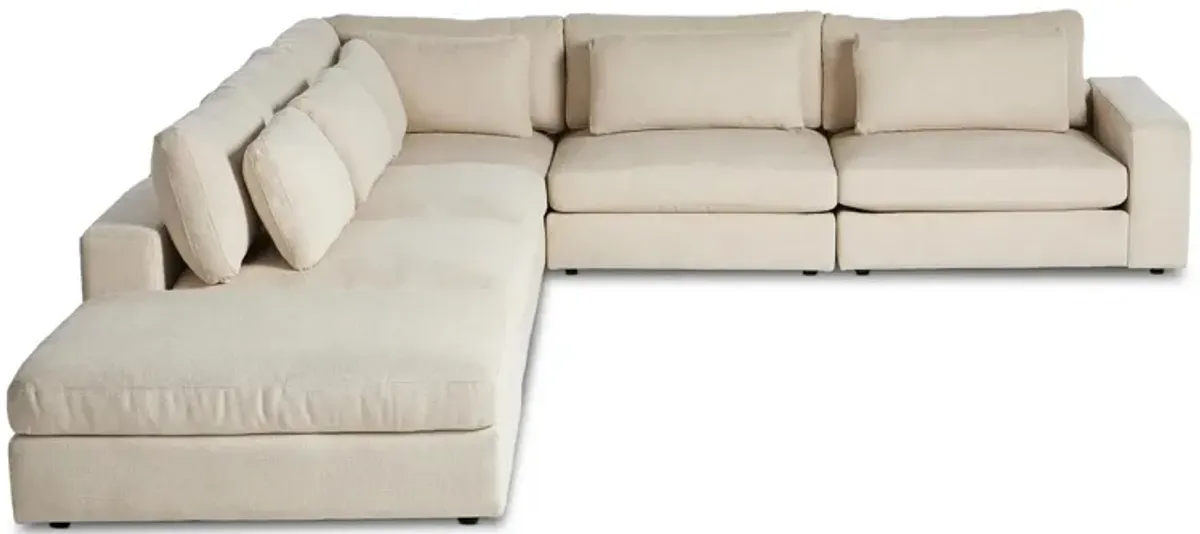 Bloor 6-pc. Right Arm Facing Sectional W/ Ottoman in Clairmont Sand by Four Hands