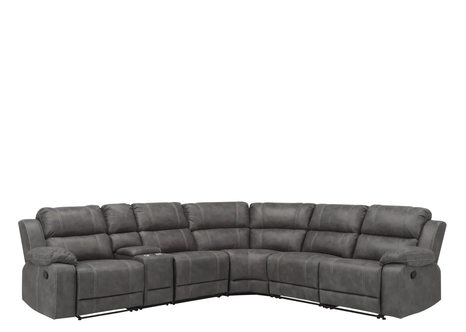 Kerridon Microfiber 6-pc. Reclining Sectional in Gray by Bellanest