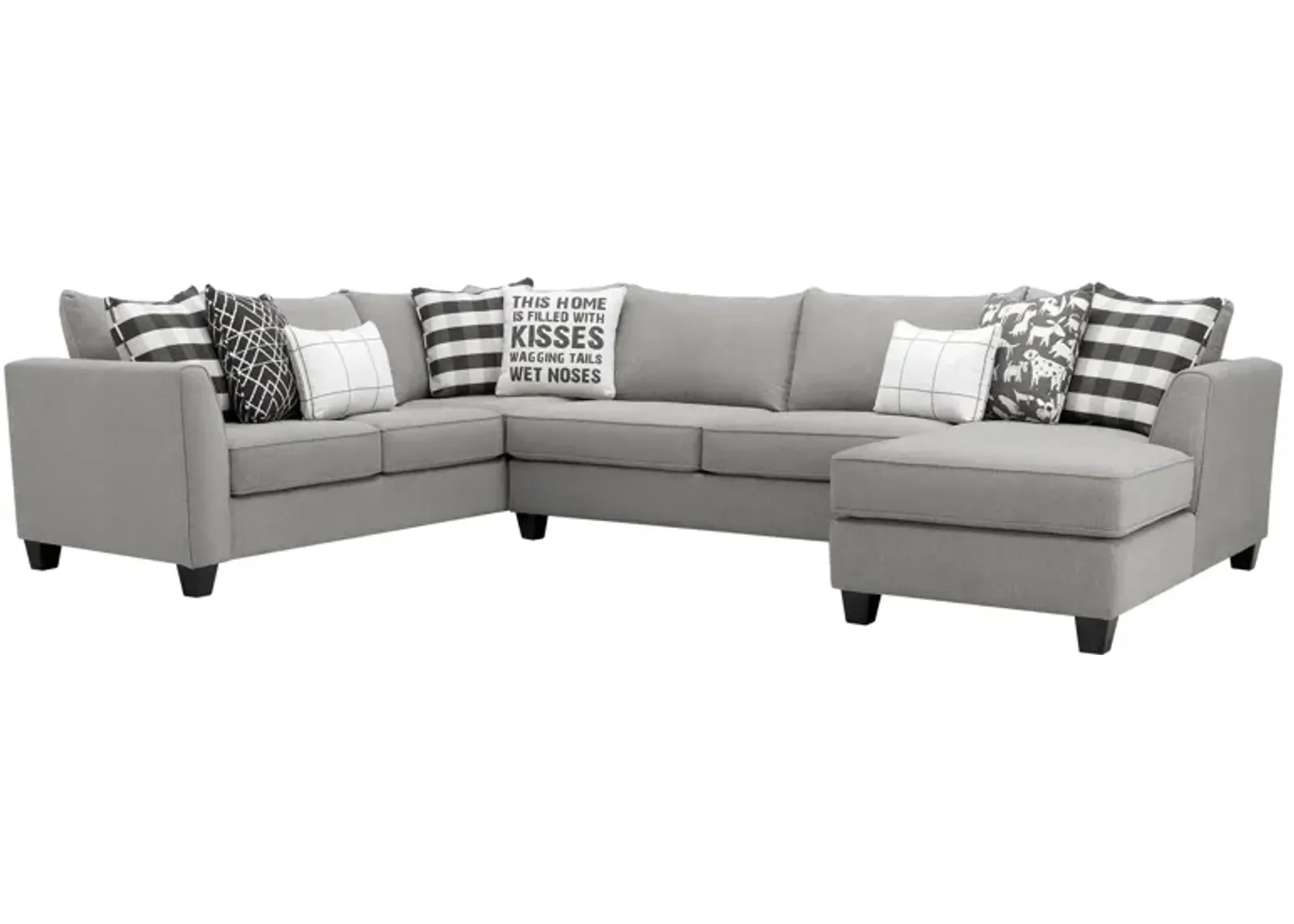 Daine 3-pc. Sectional Sofa w/ Full Sleeper in Popstitch Pebble by Fusion Furniture