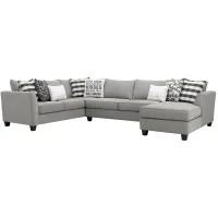 Daine 3-pc. Sectional Sofa w/ Full Sleeper in Popstitch Pebble by Fusion Furniture