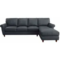 Cameo Sectional -2pc. in Denver Lux Blue by Omnia Leather