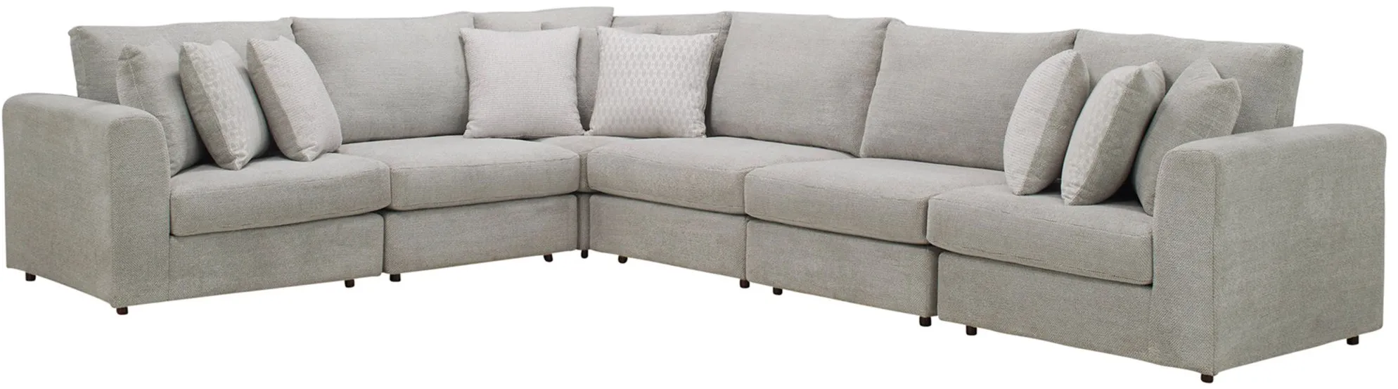 Cassio 6-pc. Sectional in Gray by Flair