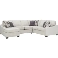 Caid 3-pc. Chenille Sectional Sofa in Beige by Flair
