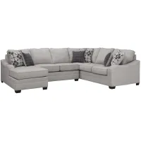 Caid 3-pc. Chenille Sectional in Gray by Flair