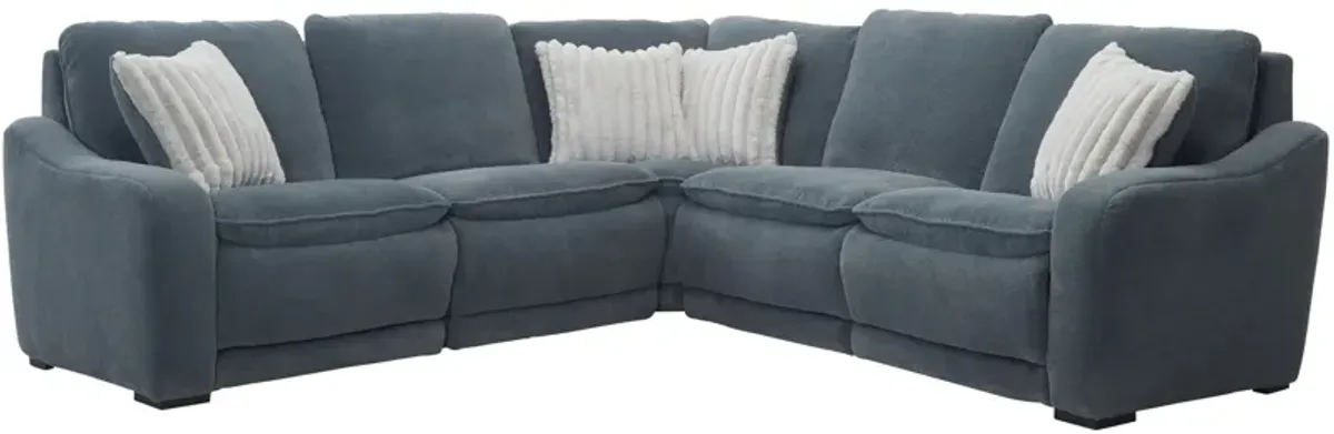 Celine 5-pc. Power Sectional in Bliss Prussian Blue by Bellanest