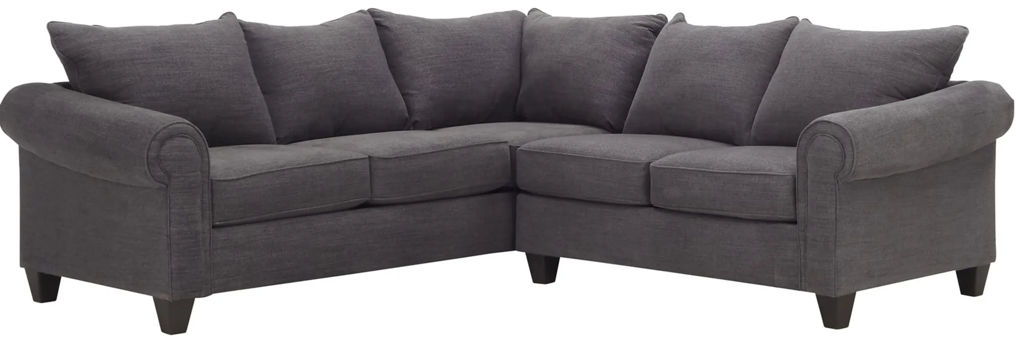 Piper 2-pc. Chenille Sectional Sofa in Bridget Graphite by Style Line