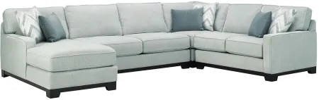 Arlo 4-pc. Sectional Sofa in Suede Dove by Jonathan Louis