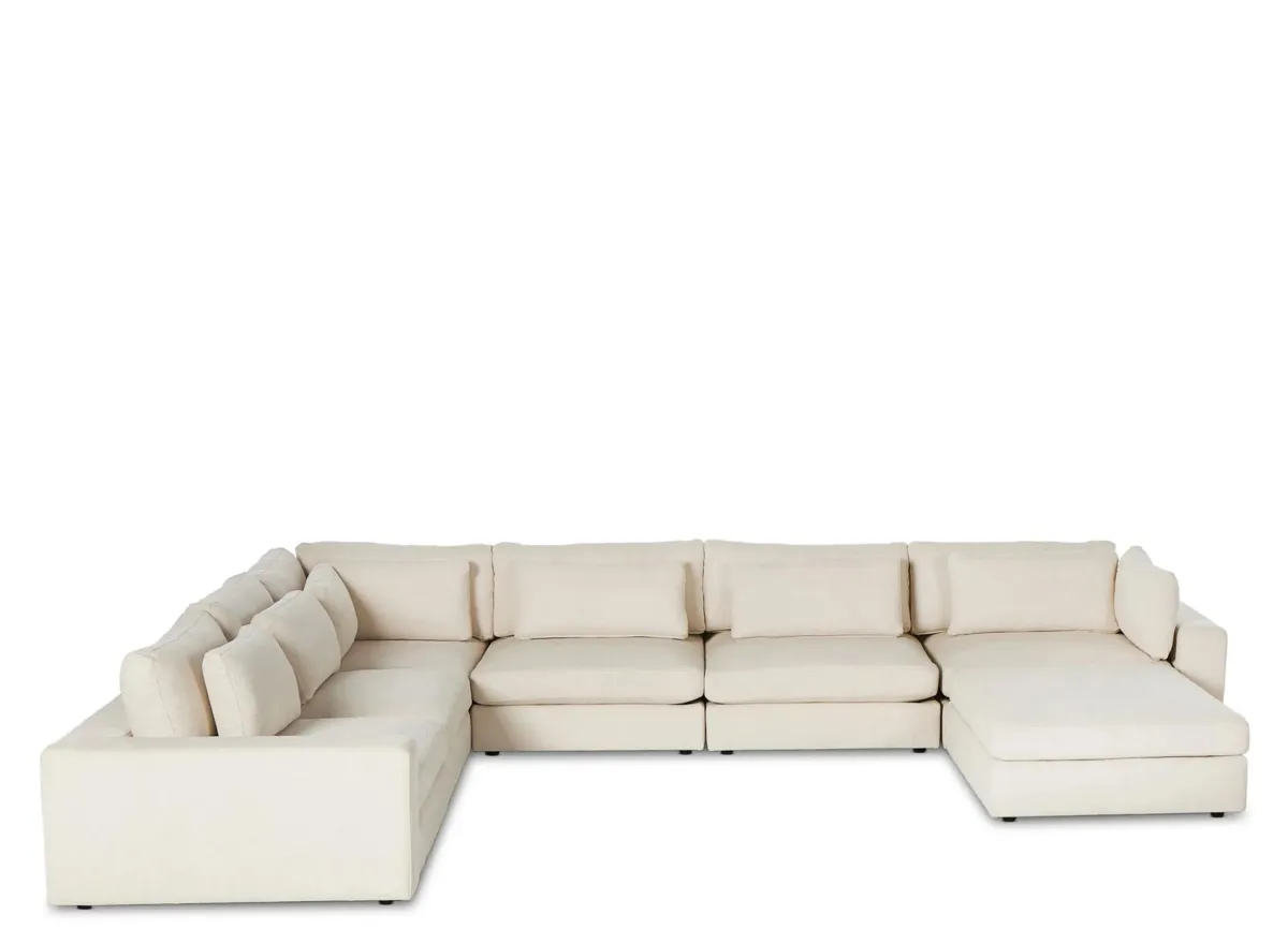 Bloor 7-pc. Sectional Sofa W/ Ottoman in Clairmont Sand by Four Hands