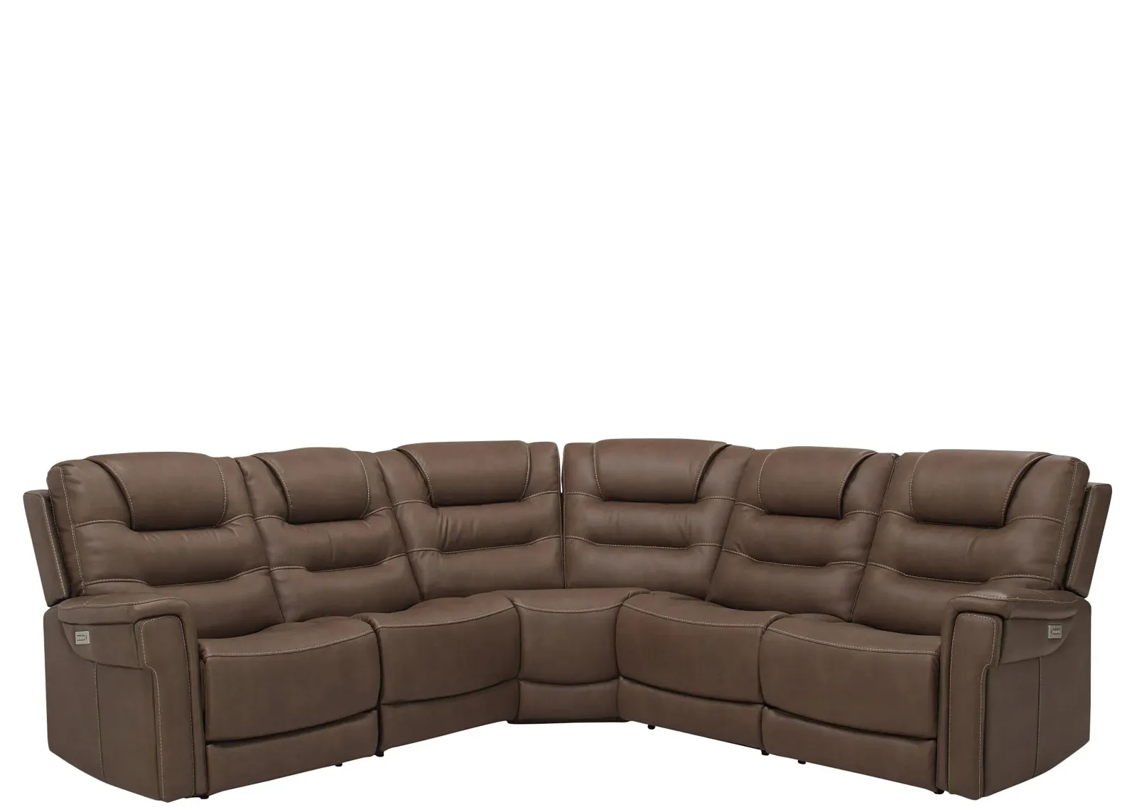 Danbury 5-pc. Power Sectional w/ Power Headrest and Lumbar Support in Brown by Bellanest