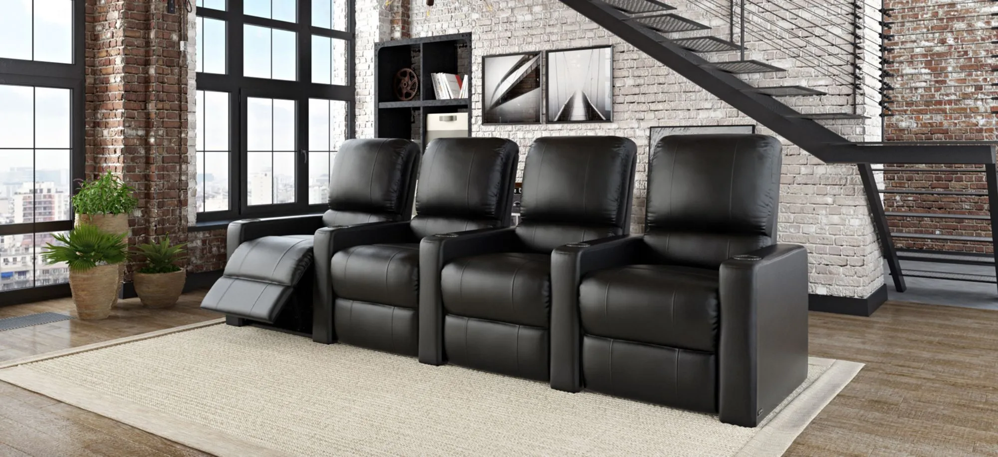 Peoria 4pc. Leather Reclining Sectional Sofa