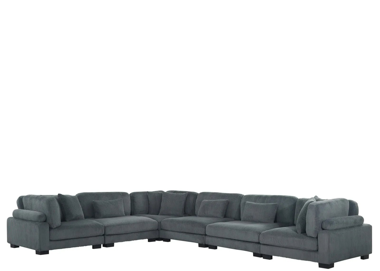 Maverick 6-pc. Sectional in Corduroy Gray by Bellanest