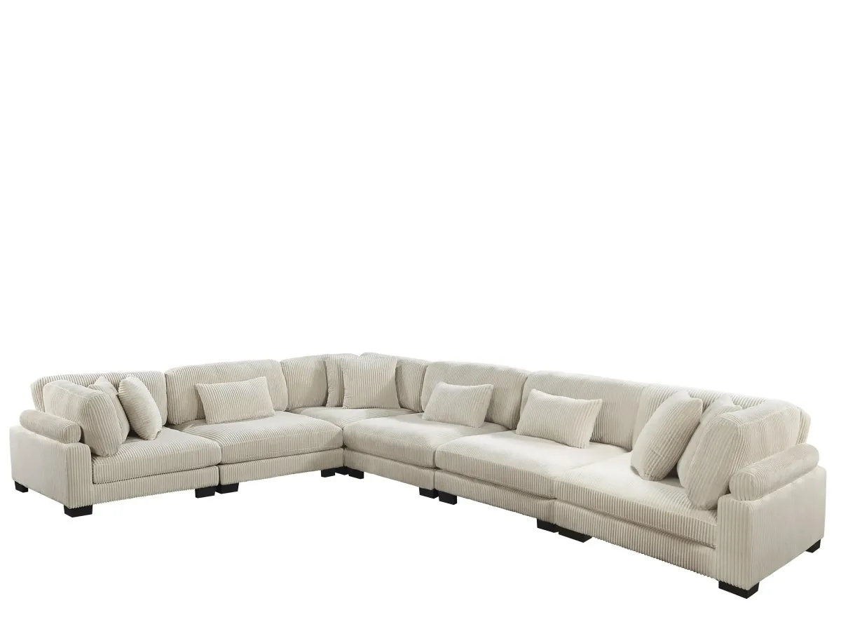 Maverick 6-pc. Sectional in Corduroy Beige by Bellanest