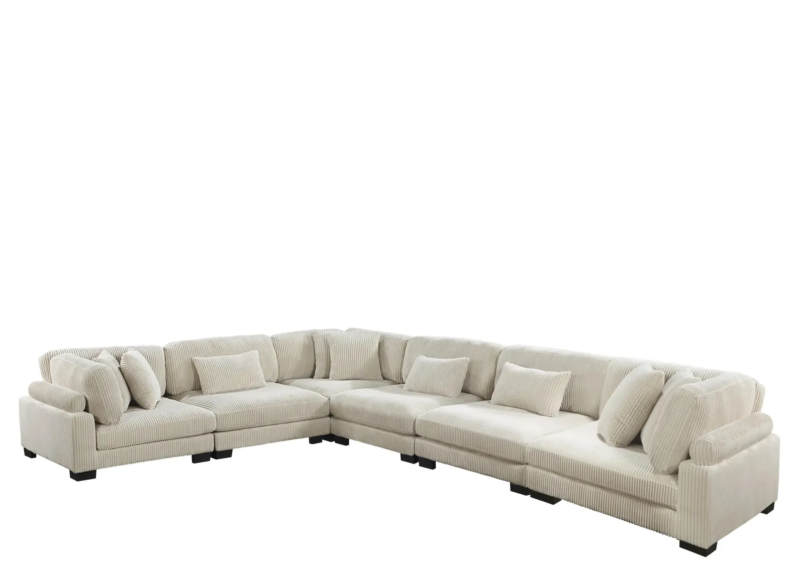 Maverick 6-pc. Sectional in Corduroy Beige by Bellanest