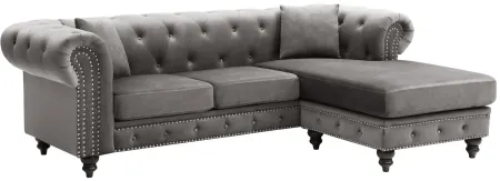 Nola 2-pc. Sectional Sofa in Dark Gray by Glory Furniture