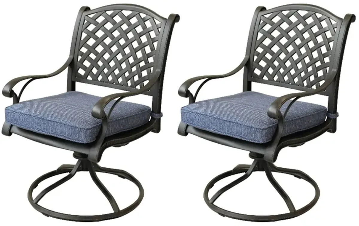 Castle Rock Outdoor Swivel Rocker Dining Chair, Set of 2 in Natural / Beige by Bellanest