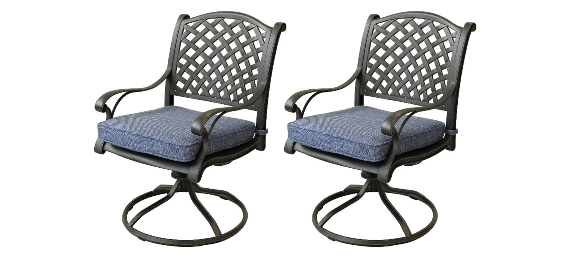 Castle Rock Outdoor Swivel Rocker Dining Chair, Set of 2 in Natural / Beige by Bellanest