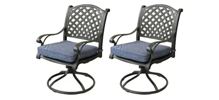 Castle Rock Outdoor Swivel Rocker Dining Chair, Set of 2 in Natural / Beige by Bellanest