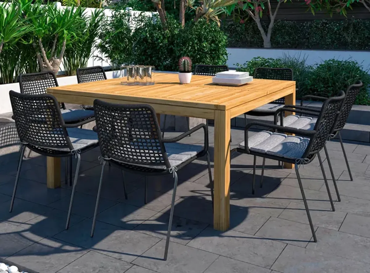 Amazonia Outdoor 9-pc. Square Patio Dining Table Set in Brown by International Home Miami