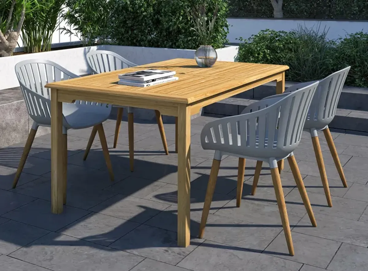 Amazonia Outdoor 5-pc. Rectangular Patio Dining Table Set in Brown by International Home Miami