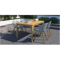 Amazonia Outdoor 5-pc. Rectangular Patio Dining Table Set in Brown by International Home Miami