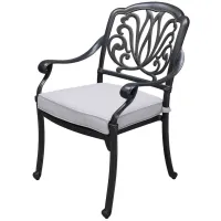 Geneva Outdoor Arm Chair, Set of 2 in Black / Beige by Bellanest