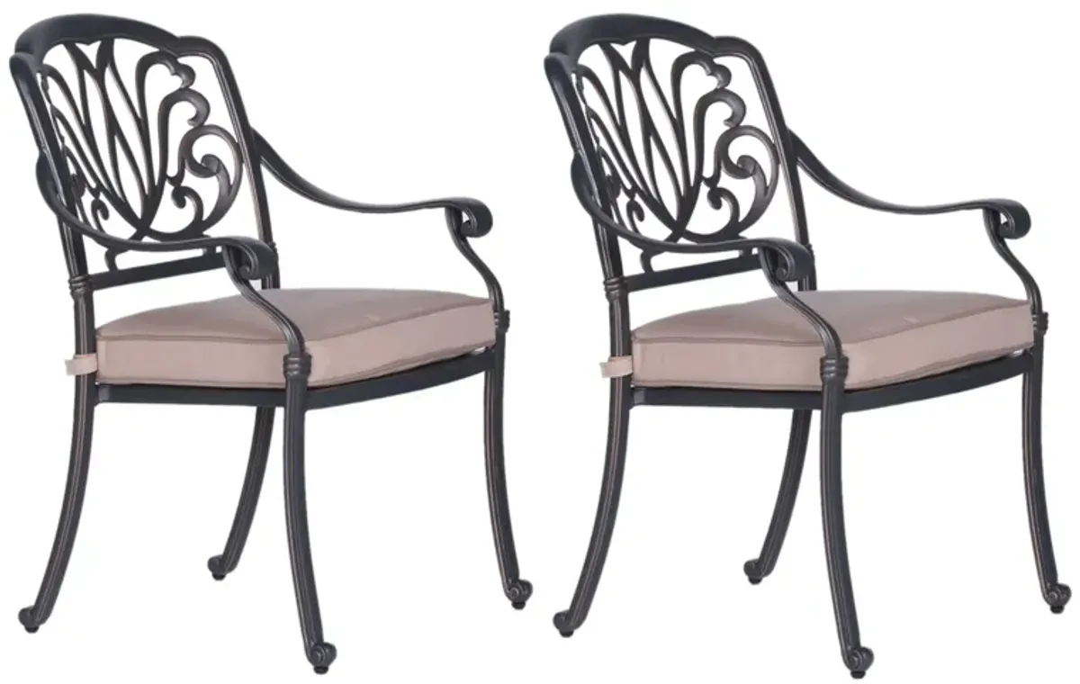 Geneva Outdoor Arm Chair, Set of 2 in Spectrum Sand by Bellanest