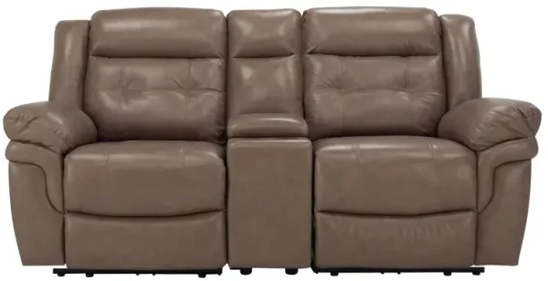 Gorton Leather Power Console Loveseat