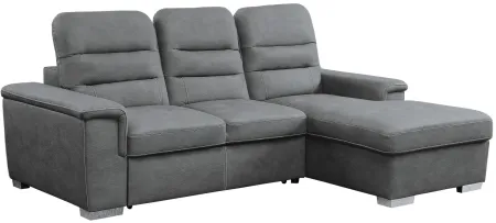 Woodland 2-pc. Sectional Sleeper Sofa w/ Storage in Gray by Homelegance